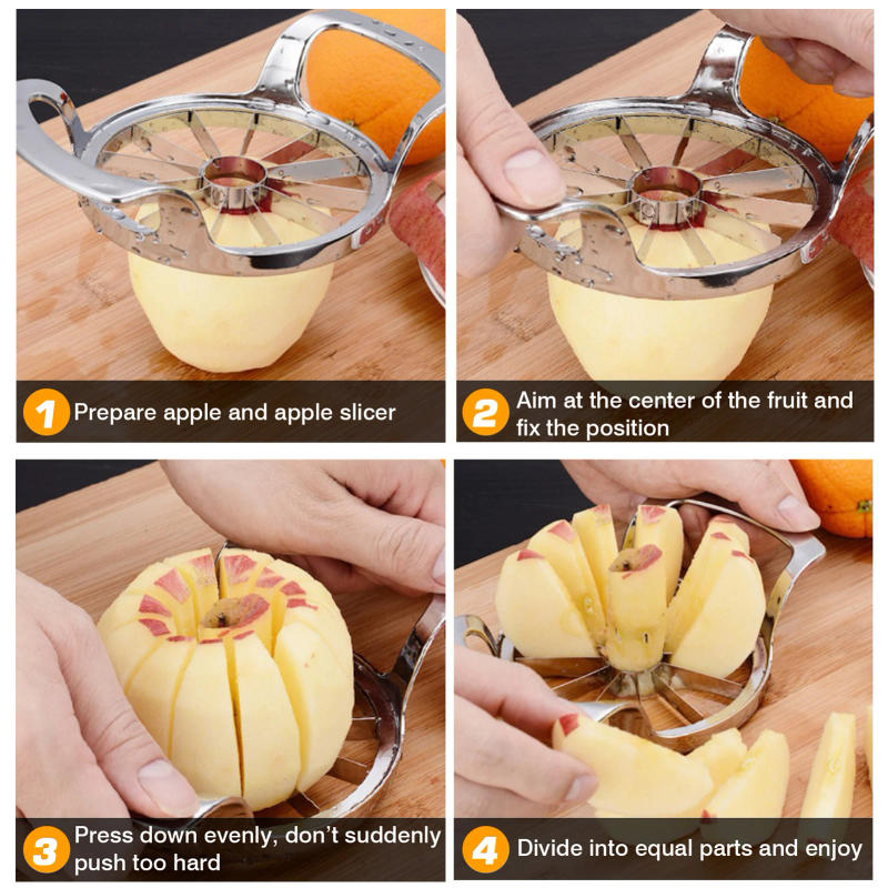 Description Picture 6 of itemHigh Quality 12-Blade Extra Large Apple Cutter Slicer,Stainless Steel Ultra-Sharp Fruit Corer Slicer Tools Kitchen Accessories