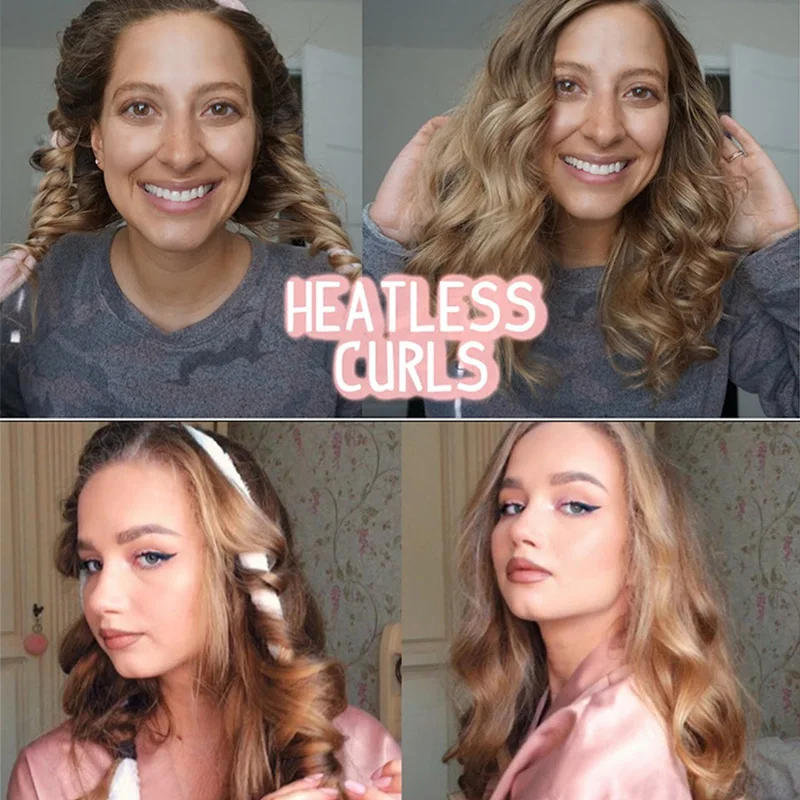 Description Picture 2 of itemVelvet Heatless Curling Rods Hair Headbands Silk Hair Rollers Curlers Ribbon Wet and Wavy Bundles Flexi Hair Tools Wave Formers