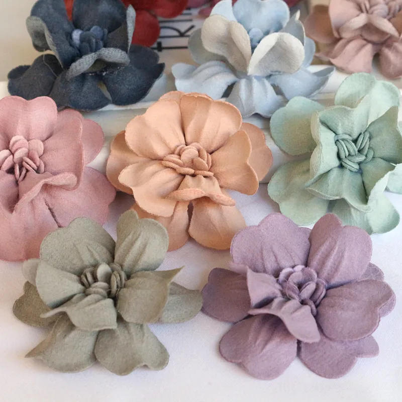 Description Picture 3 of item10PCS/Lot 4.5CM Handmade DIY Fabric Flower For Wedding Invitation Artificial Flowers Dress Shoes Decoration