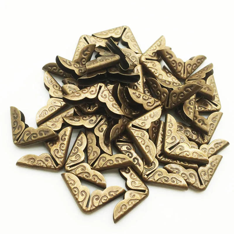 Description Picture 3 of item100PCS/Lot 14X14X3mm Bronze Metal Book Corners For Photo Albums Menus Folders DIY Scrapbooking Decor Corner Protectors WD0290