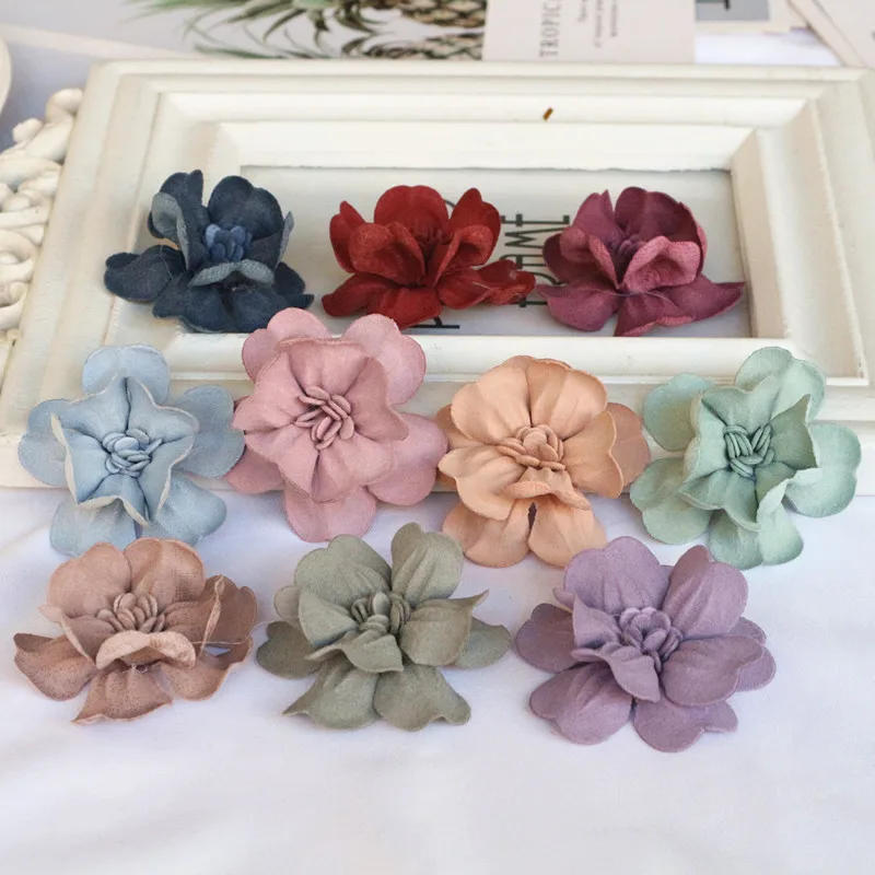 Description Picture 4 of item10PCS/Lot 4.5CM Handmade DIY Fabric Flower For Wedding Invitation Artificial Flowers Dress Shoes Decoration
