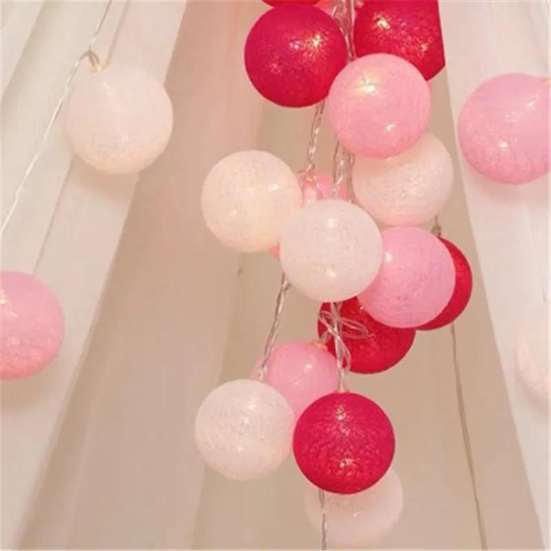 Description Picture 4 of item10/20/30 LEDs String Lights Cotton Thread Balls Home Decoration Lamp for Party Wedding Color Light String Christmas Decorations