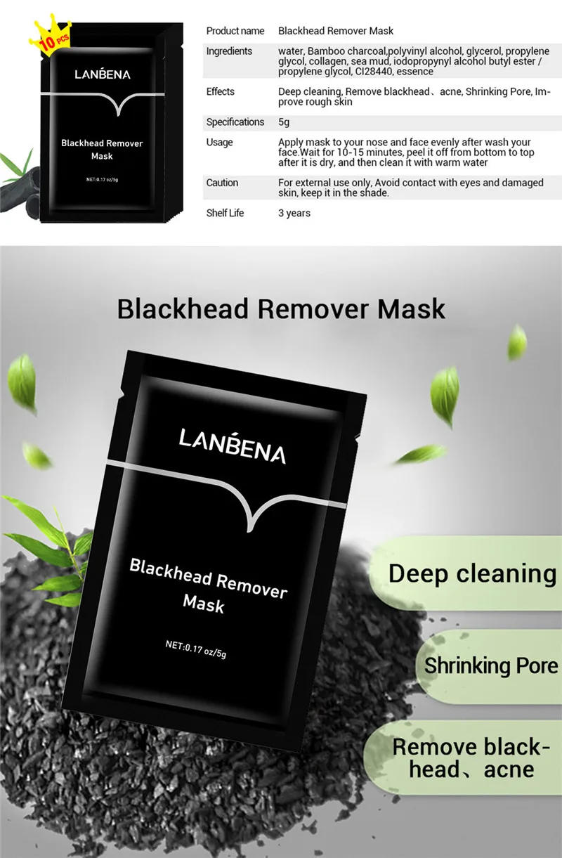 Description Picture 6 of itemBlack Head Nose Dot Spot Peel Off Sticker Face Acne Whitehead Pore Cleaner Mask Blackhead Remover Mask Nasal Strips
