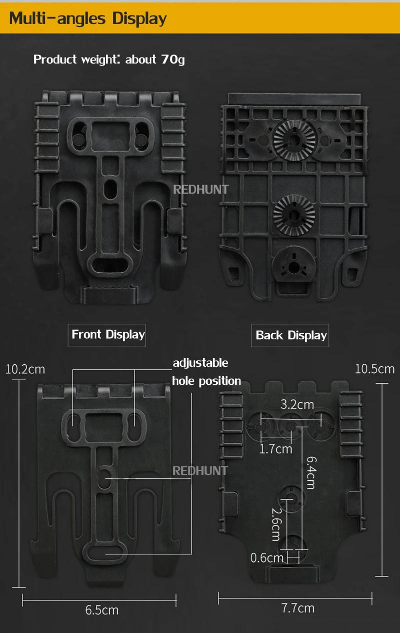 Description Picture 5 of itemHunting Thigh Holster Accessories Tactical Holster Adapter Quick Locking System Kit QLS 22 22 19 Polymer Gun Accessories
