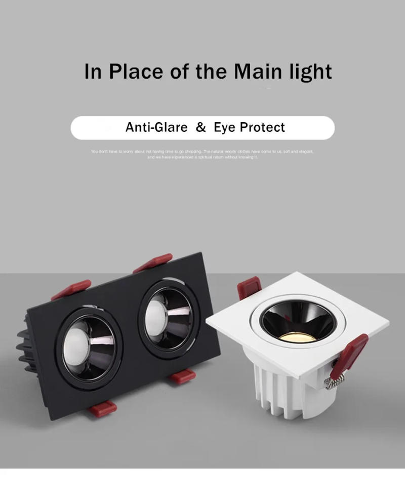 Description Picture 3 of itemModern simple anti-glare COB spotlight single/double LED down light 24W 7W LED spotlight indoor lighting fixtures