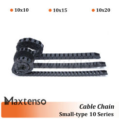 MAXTENSO 10x20mm 10x15mm 10*20mm L1000mm Plastic Transmission Cable Drag Chain Wire Carrier with end connectors for CNC Machine