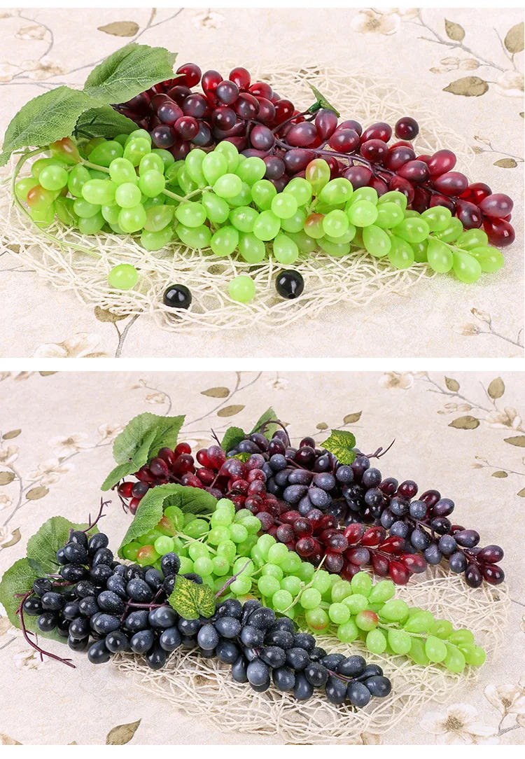 Description Picture 4 of itemBlack Red Green Purple Artificial Grapes Home Garden Bedroom Living Room Decoration Fake Fruits Wedding Birthday Party Supplies