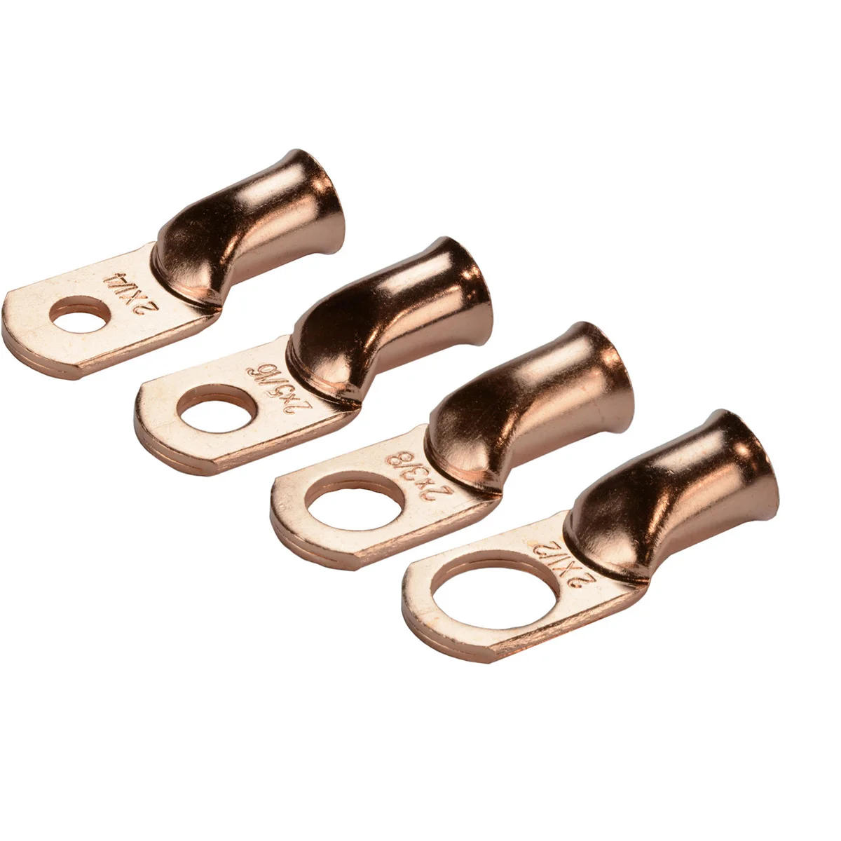 Description Picture 5 of item5Pcs 0-8AWG Bare Copper Ring Lugs Battery Crimp Terminals Electrical Wire Cable Connectors M5-M12 Kit Assortment