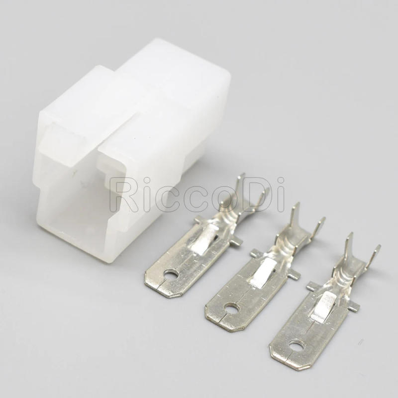 Description Picture 6 of item5/10/50Sets 3Pin 6.3 Type Automotive Wiring Harness Plug Connector With Pins 6120-2033 6110-4533