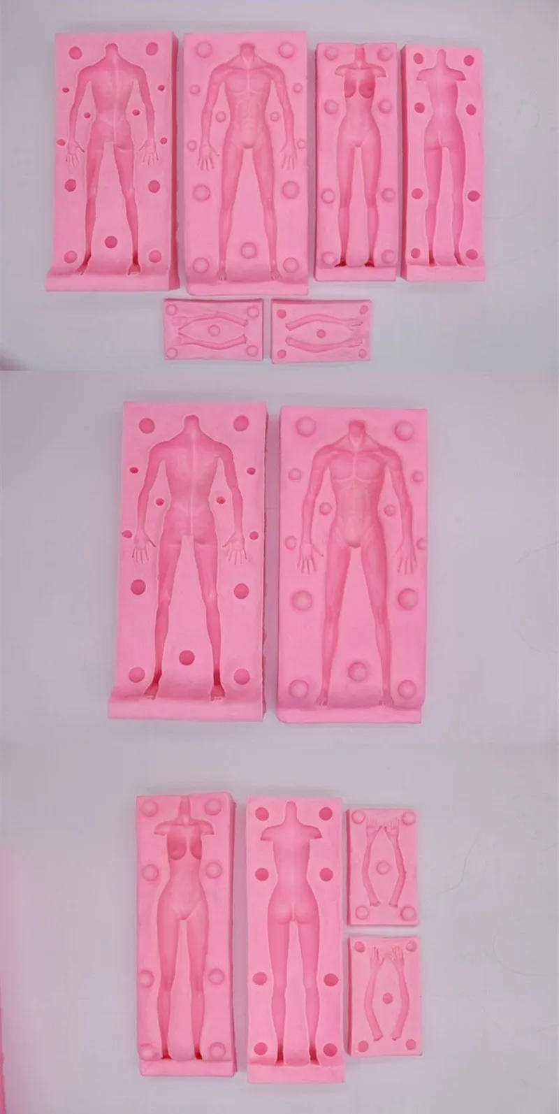 Description Picture 6 of itemSilicone Polymer Clay Molds Doll Body Shaped Art Sculpture Model DIY 3D Handmade Making Clays&Doughs Plaster Resin Silicone Mold