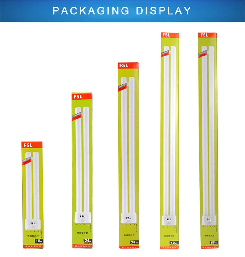 Description Picture 6 of item18W 24W 36W 40W 55W Fluorescent Lamp 4 Pins Twin-Tube Energy-saving Light  Base Energy Saving Tube H 2G11 White Yellow AC220V