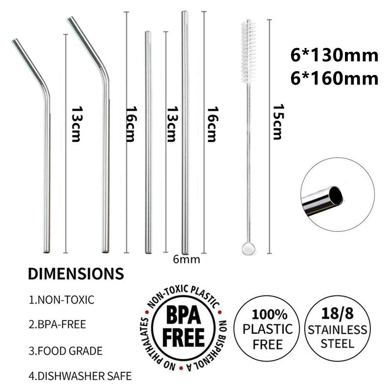 Description Picture 5 of item4pcs Short Metal Straws 304 Stainless Steel Straws Eco Reusable Drinking Straws for Kids Drinkware Bar Cocktail Glasses Cup