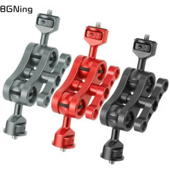 Upgraded Articulating Magic Arm Double 1/4" Ball Head Adapter Crab Clamp 3/8" Mounting Light Field Monitor Camera Stand Bracket