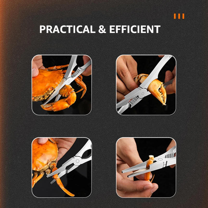 Description Picture 5 of itemSuper Quality 1-7Pcs Seafood Tool Sets, 304 Stainless Steel Lobster Crab Crackers Picks Spoons Set, Nut Crackers