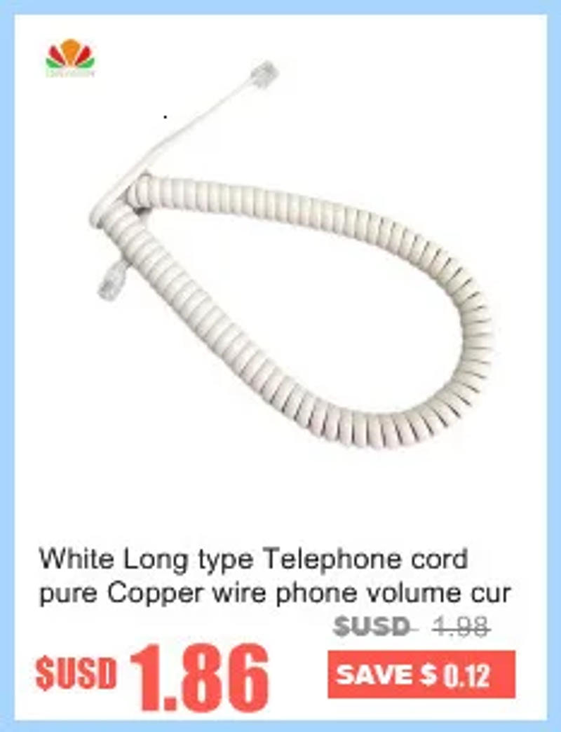 Description Picture 2 of item50cm Long Telephone Cord Straighten 3m Microphone Receiver Line RJ22 4P4C Connector Copper Wire Phone Volume Curve Handset Cable