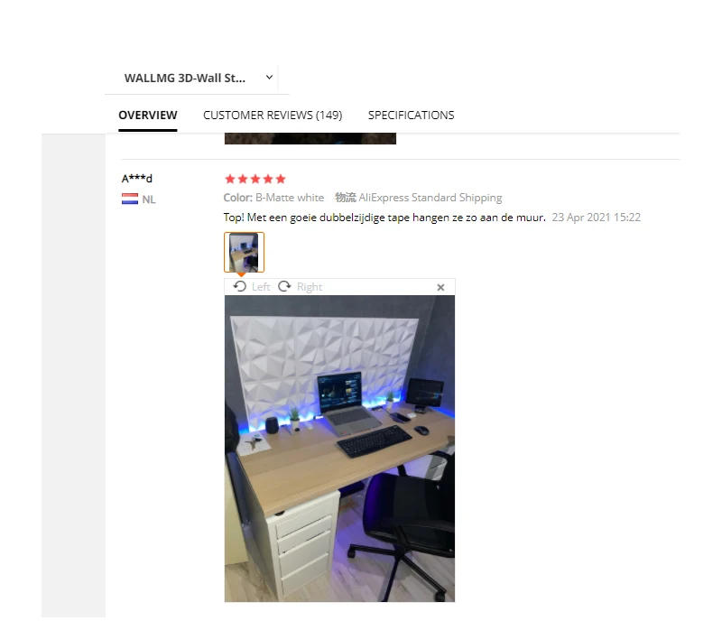 Description Picture 5 of itemhouse wall renovation geometric 3D wall panel non-self-adhesive 3D wall sticker art ceramic tile wallpaper room bathroom ceiling