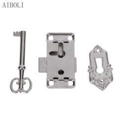 1PC Classical Lock Restore Antique Drawer Jewelry Cabinet Furniture Hardware Lock Body Drawer Lock with Key
