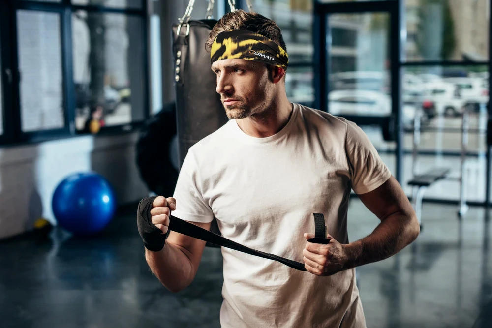 Description Picture 3 of itemSport Headbands Sweatband Elastic Yoga Running Hair Band Sweat Bandage Workout Tennis Fitness Jog Basketball Headscarf Men Women
