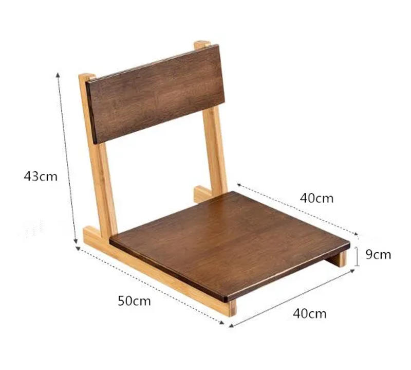 Description Picture 2 of itemBamboo Legless Chair Armrest Tatami Floor Backrest Living Room Furniture Japaese Style Legless Zaisu Zen Chair Eco-Friendly