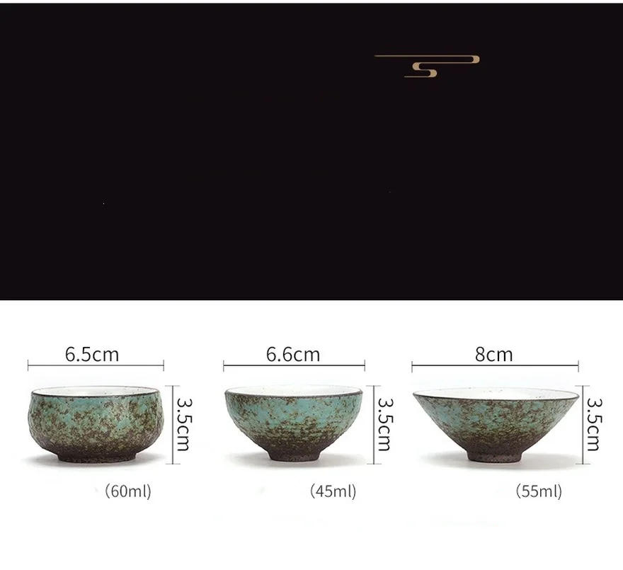 Description Picture 4 of itemCeramic Porcelain Tea Cup Teaware Kung Fu Tea Set Cup Tea Bowl Kiln Change Stoneware Retro Hat Cup