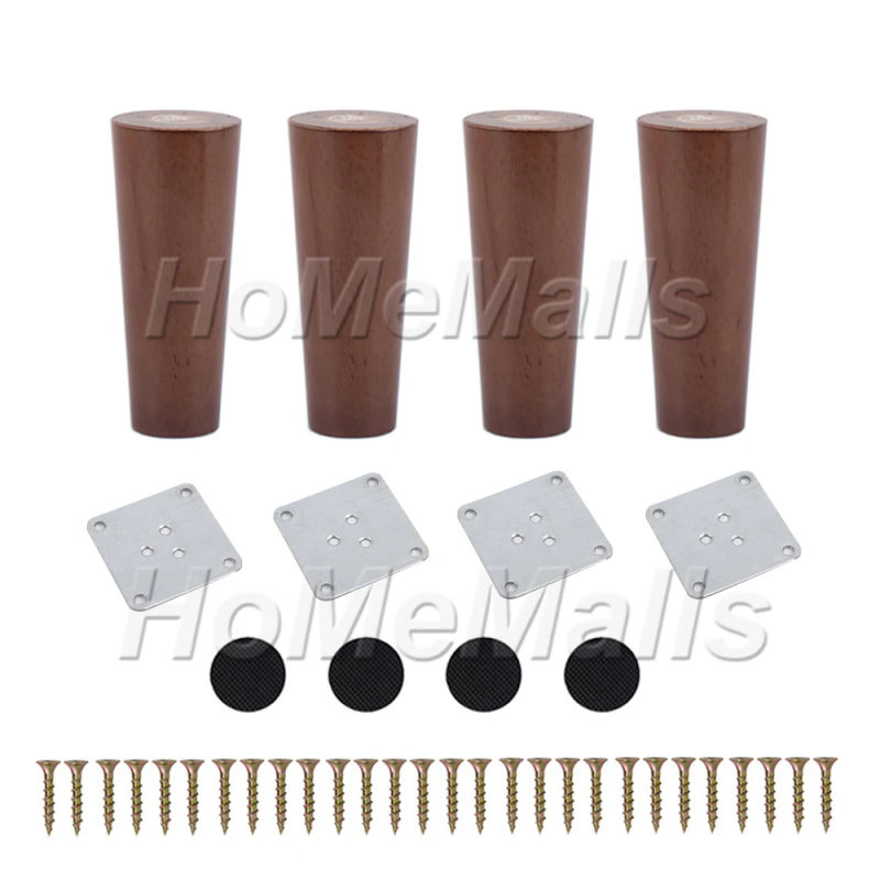 Description Picture 2 of item4pcs Solid Wood Furniture Legs Straight Feet  As Replacement for Sofa Bed Couch Table Cabinet Wooden Legs Furniture Hardware
