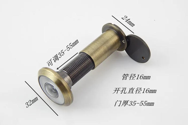 Description Picture 4 of item200 Degree Wide Viewing Angle Peephole Security Door Viewers 16mm Hole Hidden Peephole Adjustable Glass Lens Hardware Tools