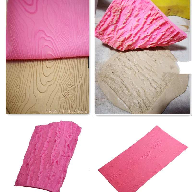 Description Picture 5 of itemLarge Pottery Art Mould Old Bark Texture Silicone Mold Imprinting Wood Texture Manual DIY Clay Sculpture Polymer Modeling Tool