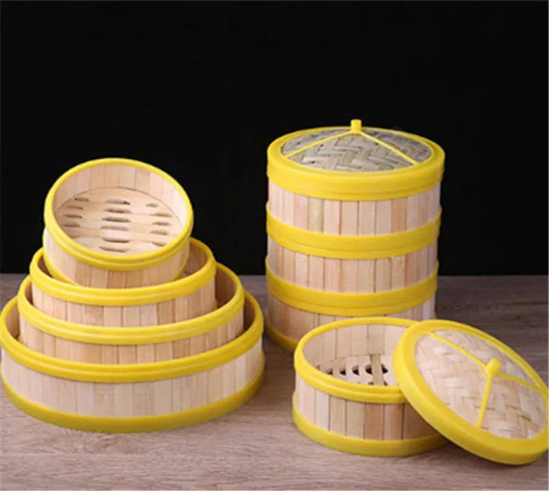 Description Picture 6 of itemBamboo wooden Steamer Kitchen Cookware Fish Rice Dim Sum Basket Rice Cooker With Lid food stuffed bun steamer 12” bamboo steamer