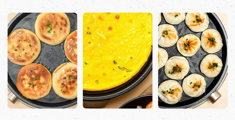 Description Picture 3 of item220V Household Electric Crepe Maker Automatic Pizza Pancake Baking Pan 2 Sides Heating Multi Cooker Frying Pot Pan