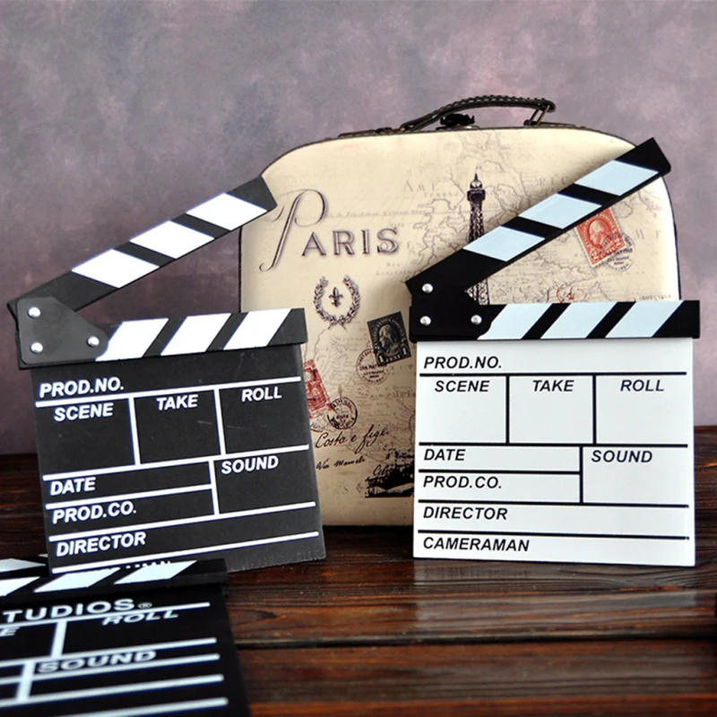 Description Picture 3 of itemDirector Film Clapboard Action Scene Clapper Board Wooden Movie Film Clap Slate  S  White