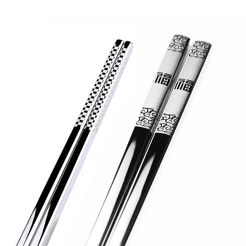 Description Picture 5 of itemFood Sushi Stainless Alloy Fishs Iron Tableware Dragon Anti Chinese Non Slip Chopsticks Long Rice Portable Metal Steel Black