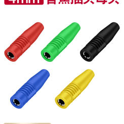 Copper 4mm banana plug female banana plug cable bus hole copper core soft rubber sleeve banana socket red and black