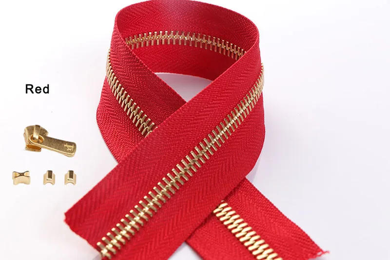 Description Picture 6 of itemHigh Quality 2set*25cm YKK Zipper with Excella Zipper Puller Leathercraft #3/#5 Metal Zipper Copper Teeth DIY Bag Purse Hardware