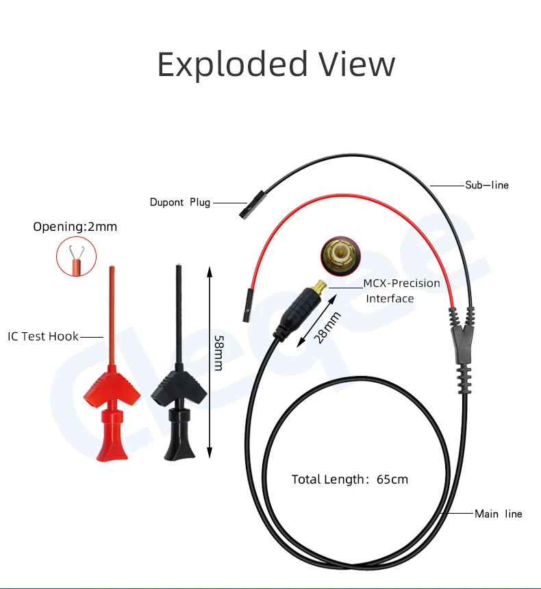 Description Picture 3 of itemYPioneer MCX Test Probe Hook Lead with Mini Pocket Oscilloscope Test Probe Clip for Test Equipment DS202 DS203 DS211 DS212
