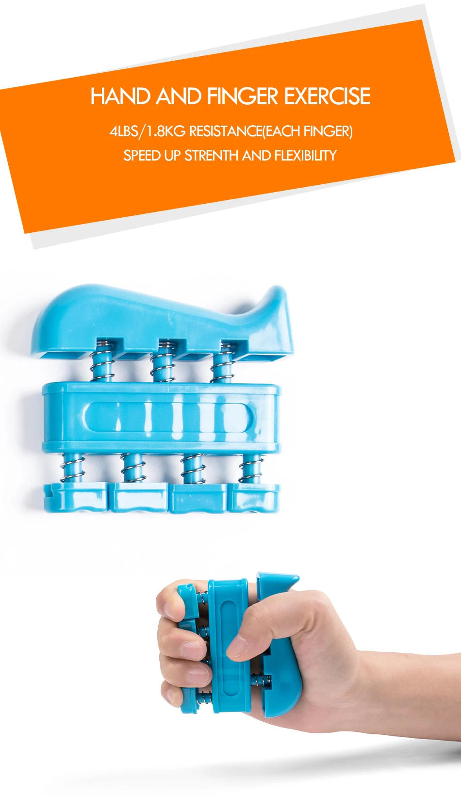 Description Picture 3 of itemGym Fitness Adjustable Count Hand Grip Set Finger Forearm Strength Muscle Recovery  Gripper Exerciser Trainer Ball Decompression