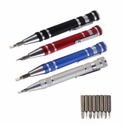 Multifunction 8 in 1 Mini Aluminum Precision Pen Screw Driver Screwdriver Set Repair Tools Kit for Cell Phone Hand tool Set