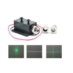 Focusable 515nm 520nm 50mw Green Diode Laser Dot Line Cross Module With Heatsink 3V-5V 12x45mm