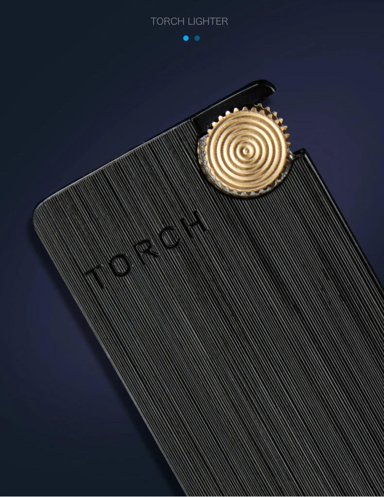 Description Picture 4 of itemWindproof Jet Turbo Torch Lighter Metal Ultra-thin Portable Butane Grinding wheel Flint Lighters For Smoking Gadgets For Men