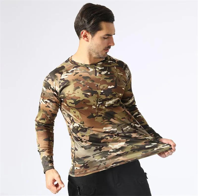 Description Picture 3 of itemTactical Camouflagecamo T Shirt Men Breathable Quick Dry Long Sleeve Outdoor T-shirt Sports Hiking Hunting Clothing