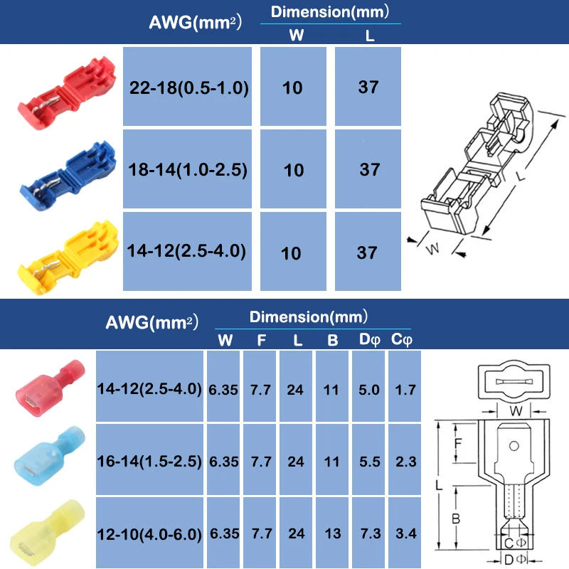 Description Picture 6 of itemQuick Electrical Cable Connectors Snap Splice Lock Wire Terminal Crimp Wire Connector Waterproof Electric Connector