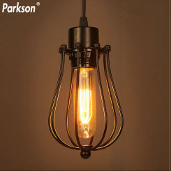 Retro E27 LED Pendant light Vintage Edison bulb industrial light birdcage Iron Lamps Loft home Decorative lights Luminaire