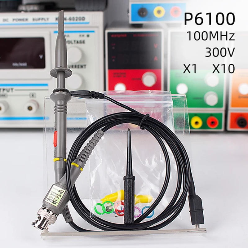 Description Picture 4 of item2pcs High Quality P6500 Oscilloscope Probe DC-500MHz Scope Clip Probe 100MHz X10 X1 Accessories osciloscopio Oscilloscope Sonde