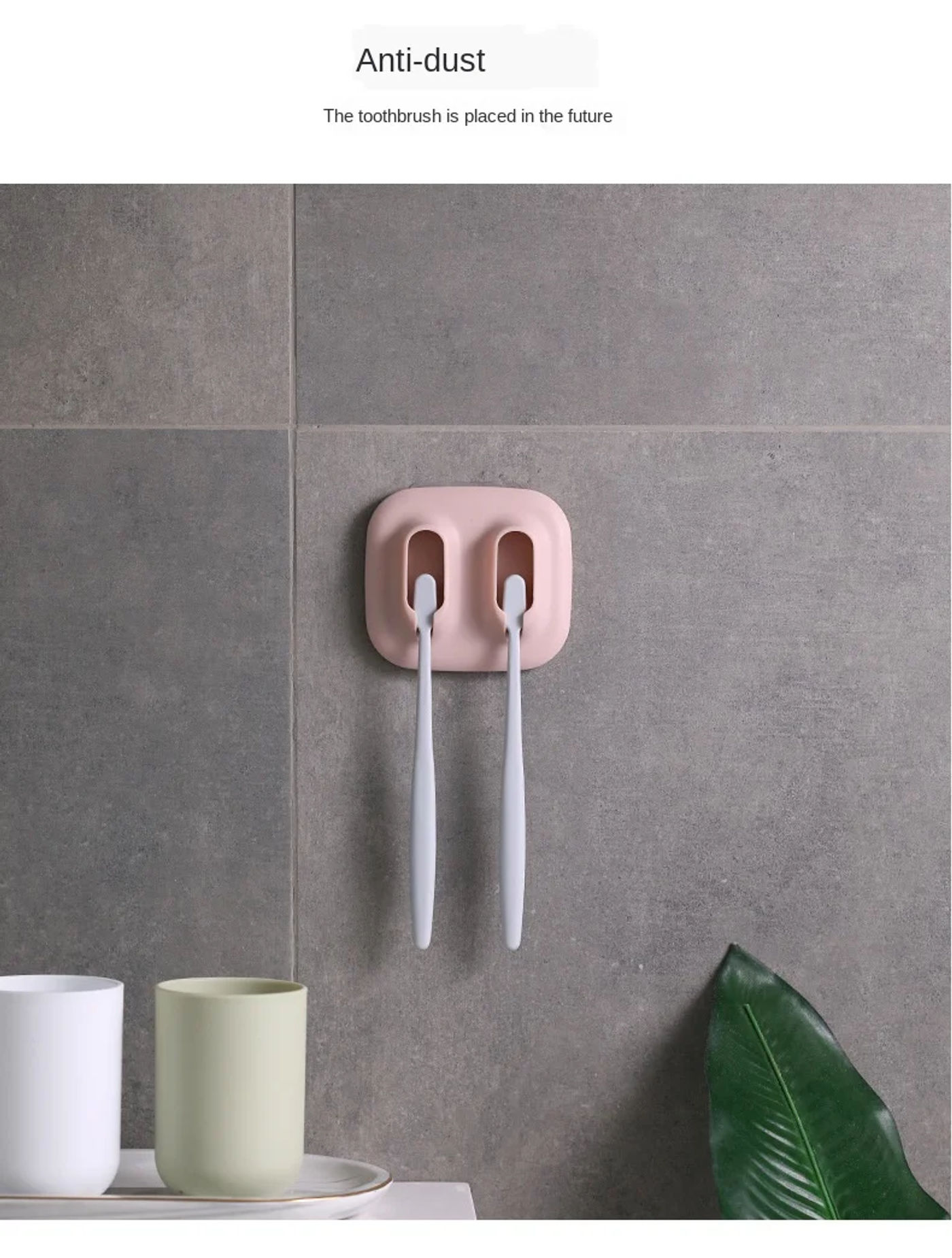 Description Picture 4 of itemSuction Cup Type Toothbrush Box Wall Bathroom Toothbrush Holder Multi Function Suction Wall Type Couple Toothbrush Cover Hanger
