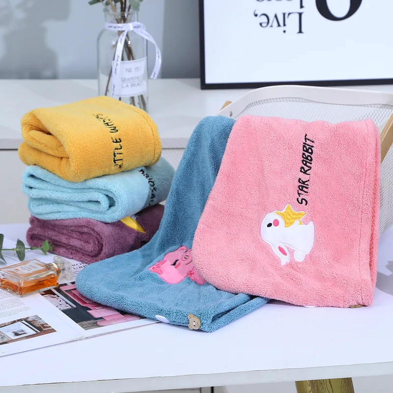 Description Picture 2 of itemWomen Girl Towels Bathroom Microfiber Rapid Drying Hair Towel Magic Shower Cap Lady Turban Head Wrap