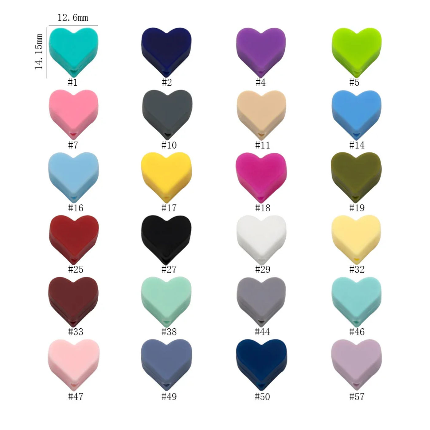Description Picture 3 of itemCute-idea 10pcs Heart-shaped Silicone Beads Baby Teething Chewable Teethers DIY  Pacifier Chain Toys Accessories Baby Nurse Gift