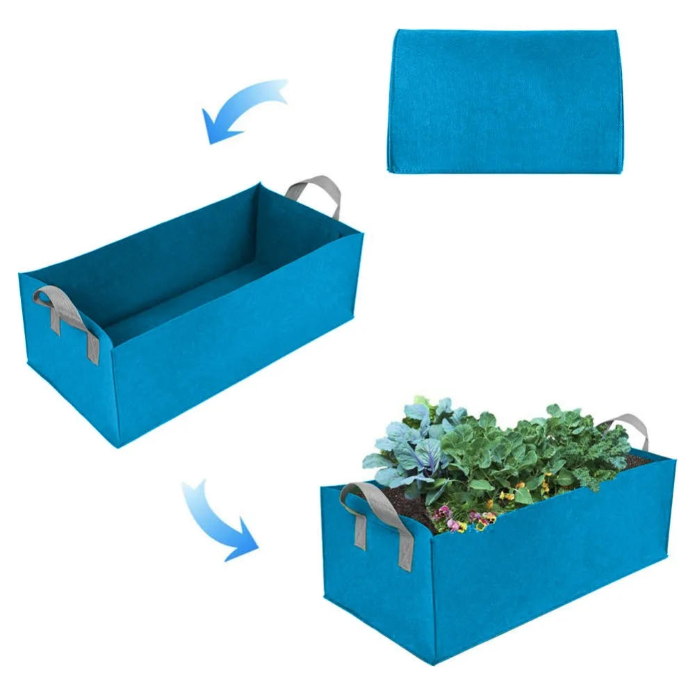 Description Picture 3 of item1pcs Fabric Raised Garden Bed Square Felt  Flower Grow Bag Vegetable Planter Pot with Handles Planting