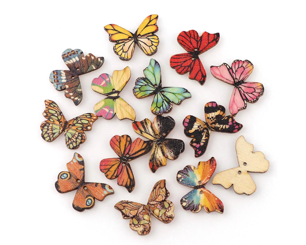 Description Picture 4 of item50pcs Butterfly Wooden Button Mix Color Christmas DIY Button Fit Sewing Buttons Crafts Scrapbooking Craft Accessories