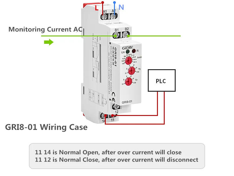 Description Picture 6 of itemGEYA GRI8 Current Relay Monitoring Range Overcurrent Undercurrent Switch 0.05A-16A AC24-240V OR DC24V