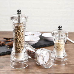 Transparent Pepper Grinder Salt Mill Machine Crusher Spice Grinding Handheld Seasoning Containers Bottle Gadgets