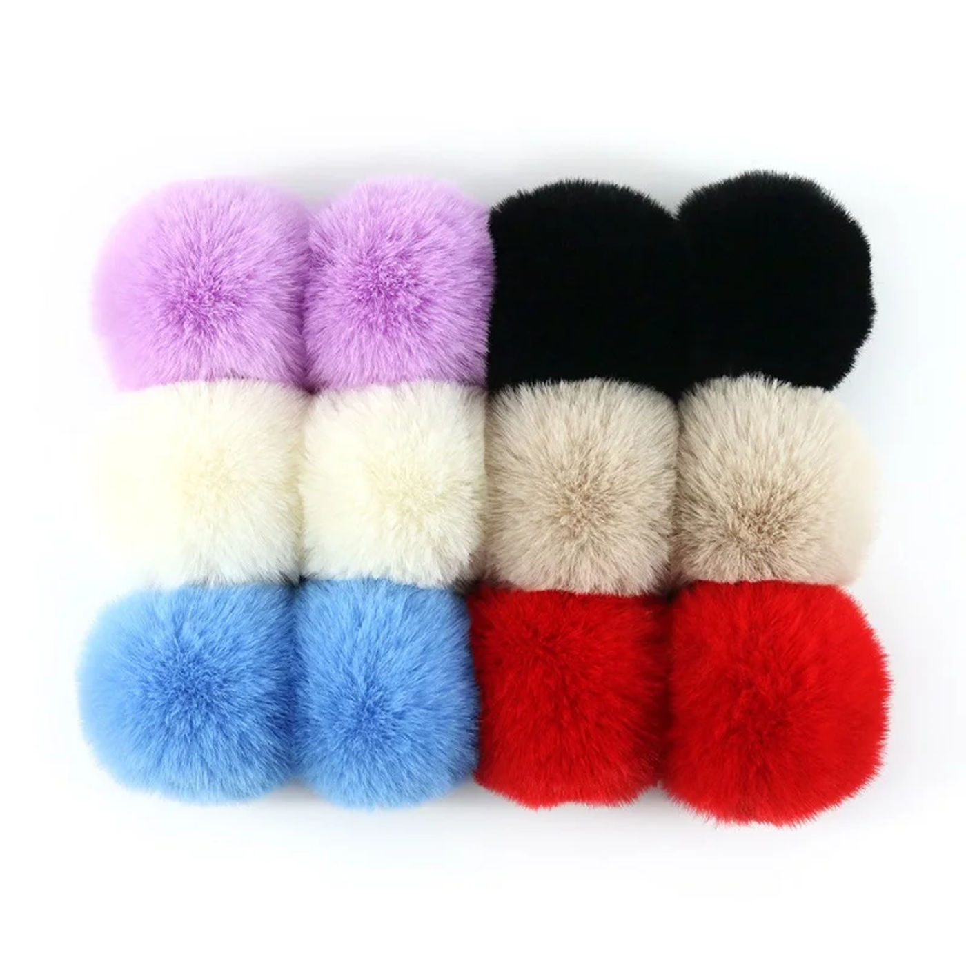 Description Picture 3 of itemBig Pompom 8cm Fake Faux Fur Pompones Soft Fluffy Balls Solid Color Pompoms For Women Handbag Phone Pendant Pompony Dekoracyjne